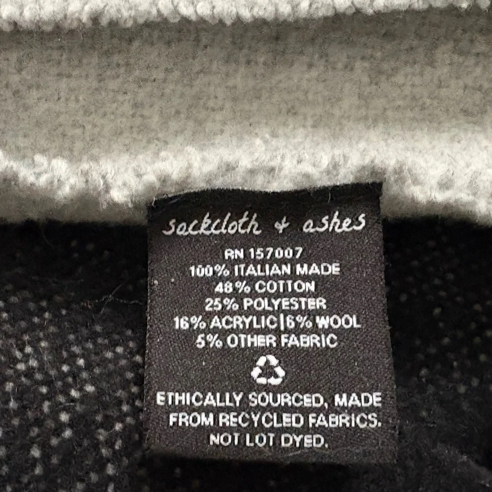 NWOT Sackcloth & Ashes Cotton Blend Gray Colorblock Fringe Throw Blanket‎